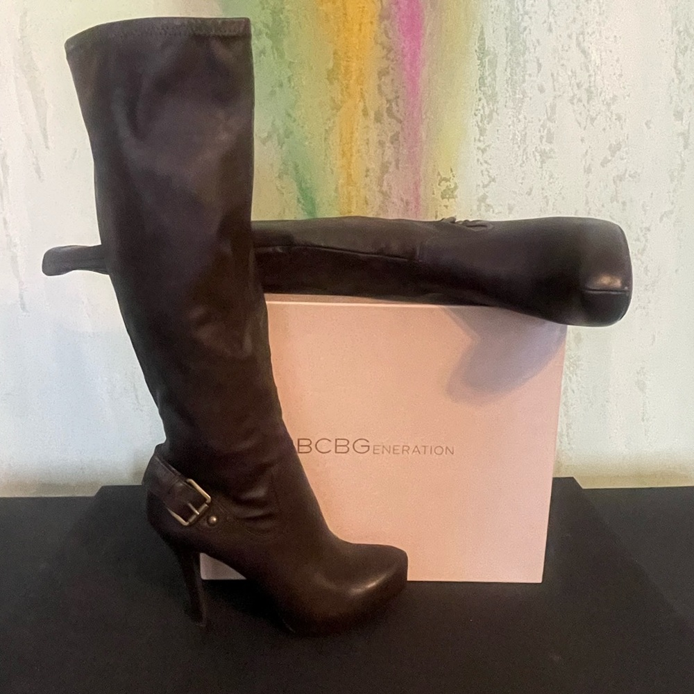 BCBG brown knee high boots